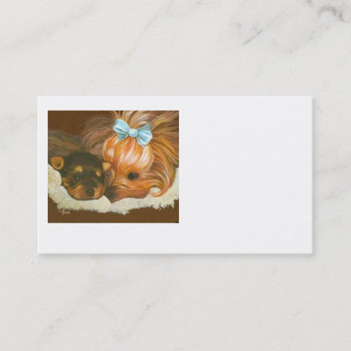 Yorkie with Puppy Business Card