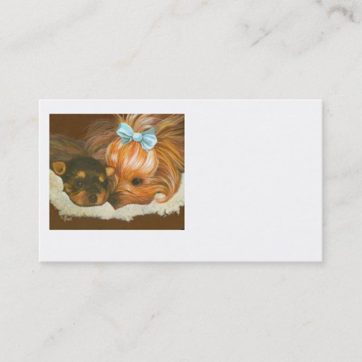 Customizable Yorkie with Puppy Business Card