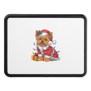Yorkie Xmas Lighting Santa Yorkie Dog Christmas Hitch Cover