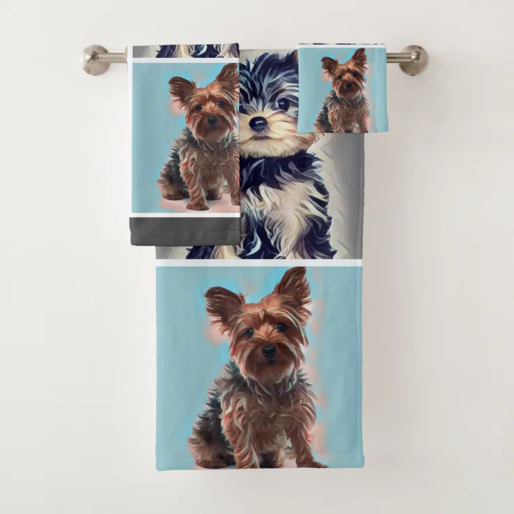 Yorkie Yorkshire Dog Bath Towel Set Zazzle