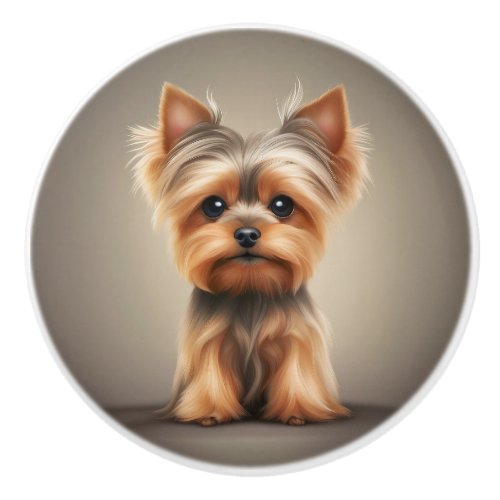 Yorkie Yorkshire Terrier Cute Dog Puppy Ceramic Knob