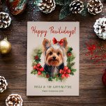 Yorkie Yorkshire Terrier Dog Christmas Holiday Card