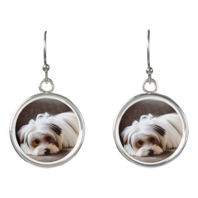 Yorkie, Yorkshire Terrier, Experiencing Ennui   Earrings (Front)