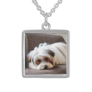 Yorkie, Yorkshire Terrier, Experiencing Ennui Sterling Silver Necklace