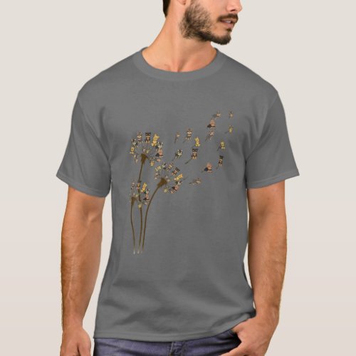 Yorkie Yorkshire Terrier Flower Fly Dandelion Funn T_Shirt