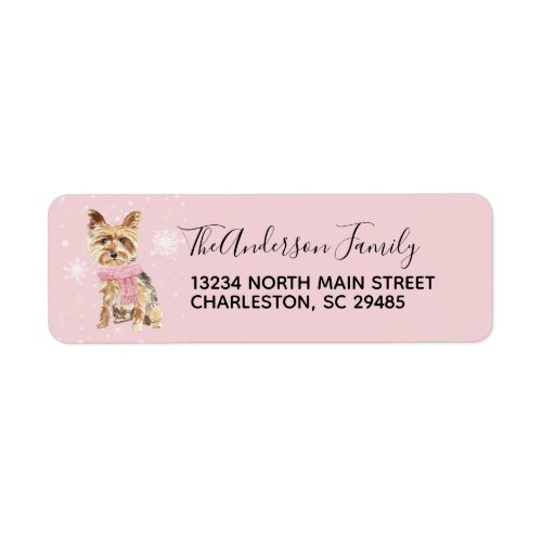 Yorkie Yorkshire Terrier Holiday Christmas Address Label