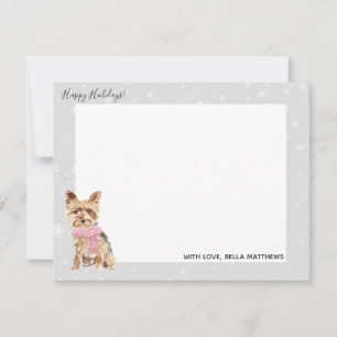 Yorkie Yorkshire Terrier Holiday Christmas Note Card