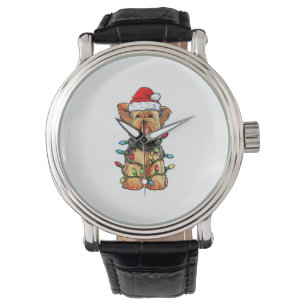 Yorkie Yorkshire Terrier Santa Christmas Tree Ligh Watch