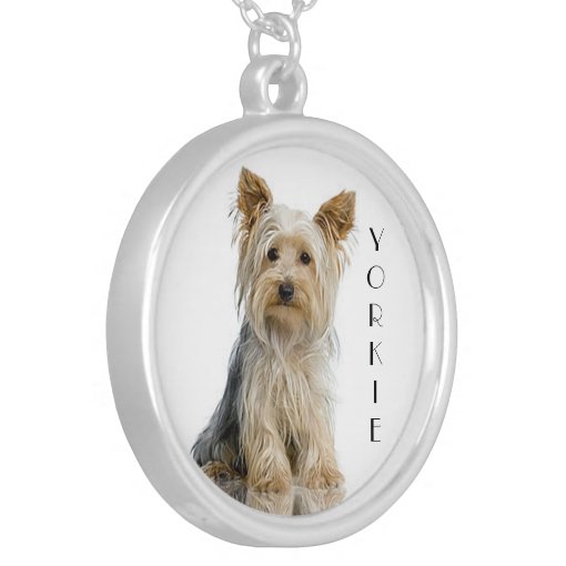 Yorkie "Yorkshire Terrier" Silver Pendant Necklace Zazzle