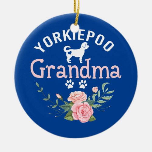 Yorkiepoo Grandma Gifts Womens Cute Dog Pet Ceramic Ornament