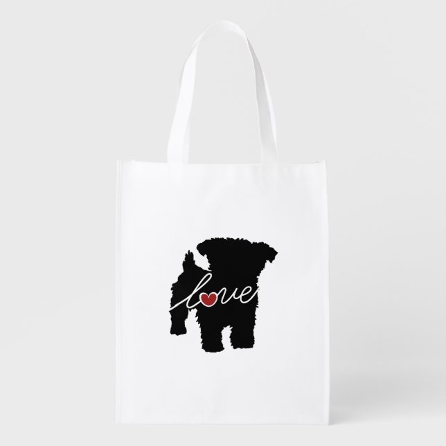 Yorkiepoo (Yorkie / Poodle) Love Grocery Bag (Front)