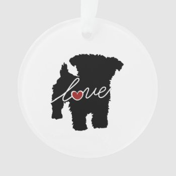 Yorkiepoo (yorkie / Poodle) Love Ornament by Silhouette_Shop at Zazzle
