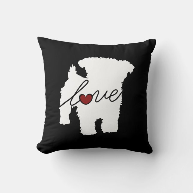 Yorkiepoo (Yorkie / Poodle) Love Throw Pillow (Front)