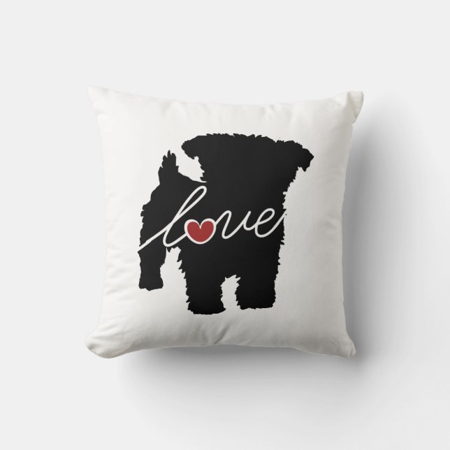 Yorkiepoo (Yorkie / Poodle) Love Throw Pillow (Front)