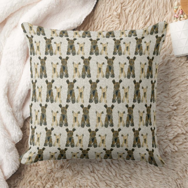 Yorkies Throw Pillow (Blanket)