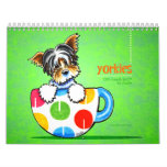 Yorkies Yorkshire Terriers Off-leash Art™ Vol 1 Calendar at Zazzle