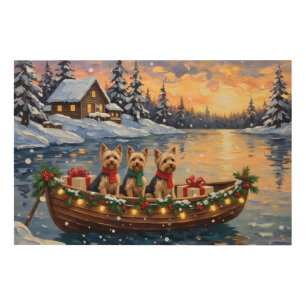 Yorkipoo Christmas Boat Holiday Wood Wall Art