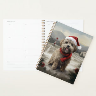 Yorkipoo Dog in Snow Christmas Planner