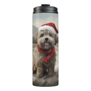 Yorkipoo Dog in Snow Christmas Thermal Tumbler