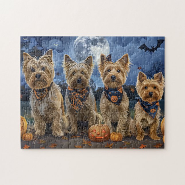 Yorkipoo Halloween Spooky  Jigsaw Puzzle (Horizontal)