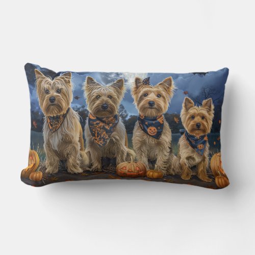 Yorkipoo Halloween Spooky  Lumbar Pillow