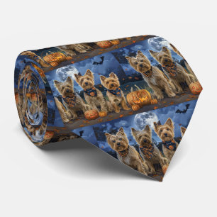Yorkipoo Halloween Spooky Neck Tie