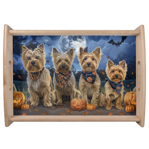 Yorkipoo Halloween Spooky  Serving Tray