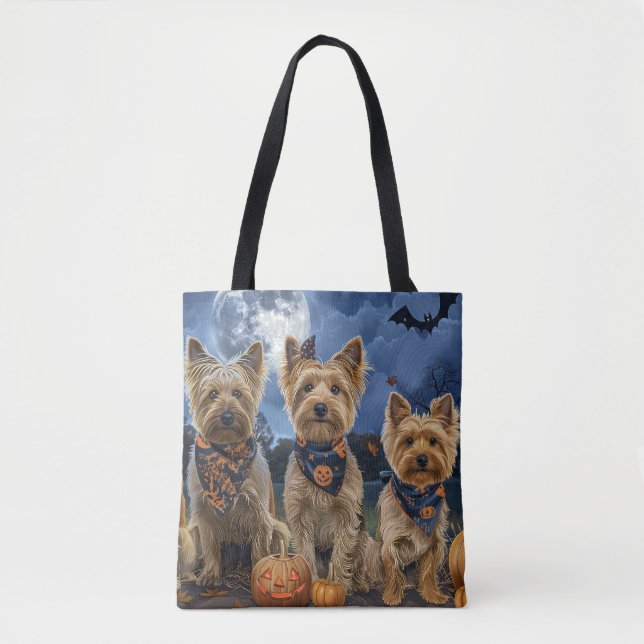 Yorkipoo Halloween Spooky  Tote Bag (Front)