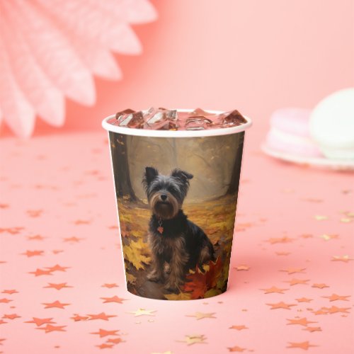 Yorkipoo in Autumn Leaves Fall Inspire Paper Cups