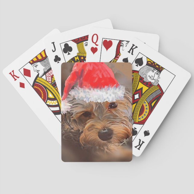Yorkipoo playing cards Christmas theme (Back)
