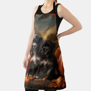 Yorkipoo Puppy Autumn Delight Pumpkin Apron