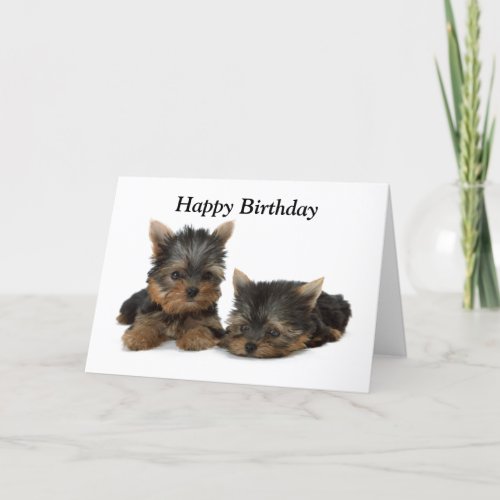 Yorkkkshire Terrier dog puppy custom card