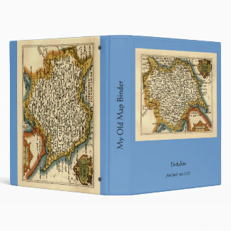 Yorkshire County England Old Antiquarian Atlas Map 3 Ring Binder