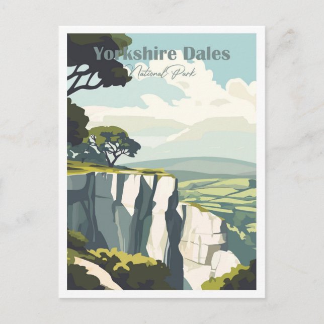 Yorkshire Dales Artwork Travel Place illustration Postcard (Front)