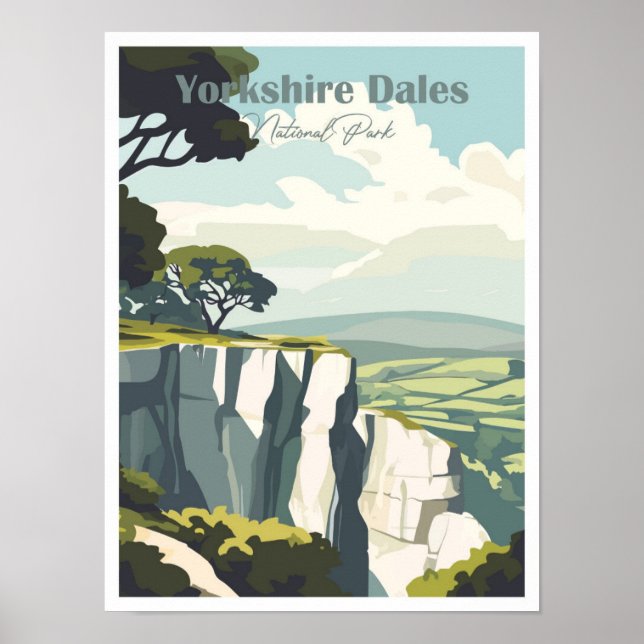Yorkshire Dales Artwork Travel Place illustration Poster (Front)