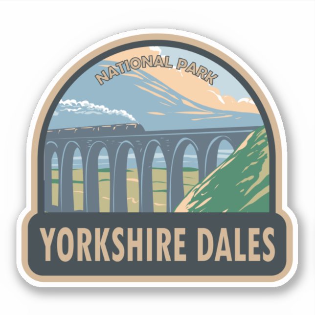 Yorkshire Dales National Park England Vintage Sticker (Front)