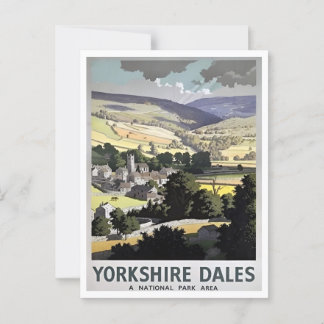 Yorkshire Dales National Park UK Retro Inspired Postcard