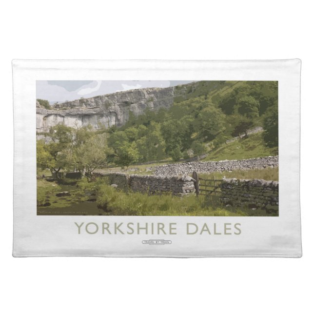 Yorkshire dales Railway Poster Cloth Placemat (Front)