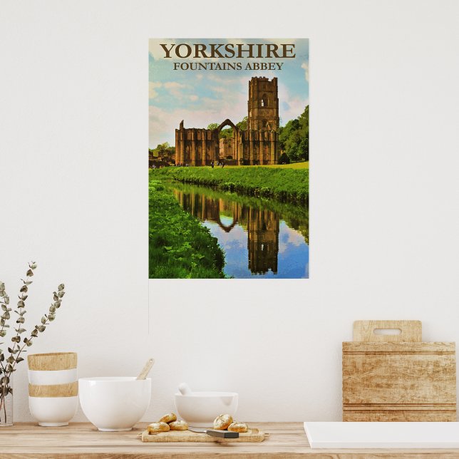 Yorkshire, Fountains Abbey, Poster (Kitchen)