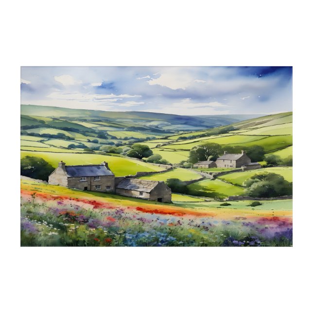 "Yorkshire Meadowsong" Landscape Yorkshire Dales  Acrylic Print (Front)
