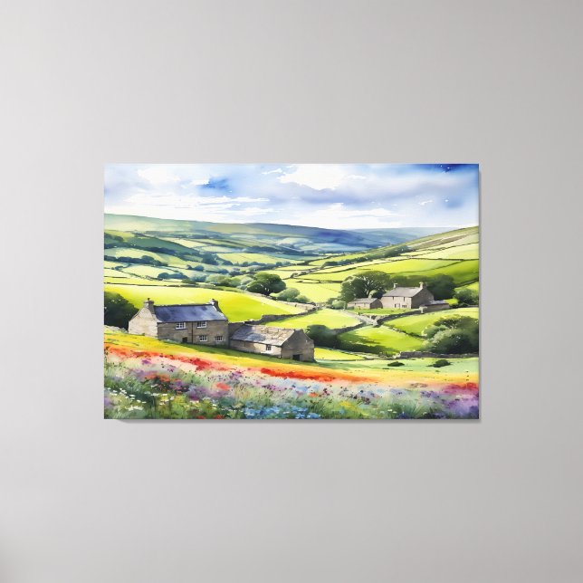 "Yorkshire Meadowsong" Landscape Yorkshire Dales  Canvas Print (Front)