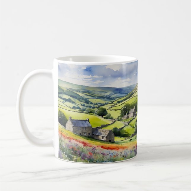 "Yorkshire Meadowsong" Landscape Yorkshire Dales  Coffee Mug (Left)