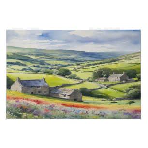 "Yorkshire Meadowsong" Landscape Yorkshire Dales Faux Canvas Print