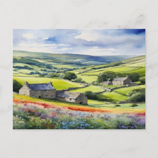 "Yorkshire Meadowsong" Landscape Yorkshire Dales Postcard