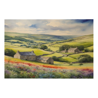 "Yorkshire Meadowsong" Landscape Yorkshire Dales Wood Wall Art