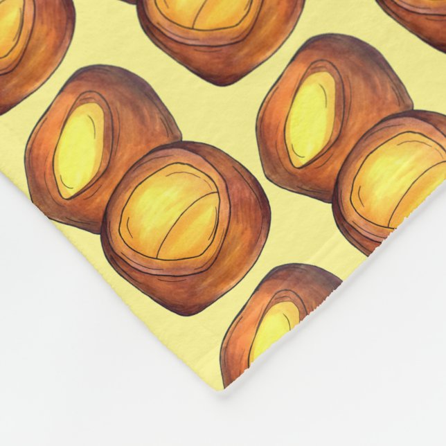 Yorkshire Pudding North England UK British Food Fleece Blanket (Corner)
