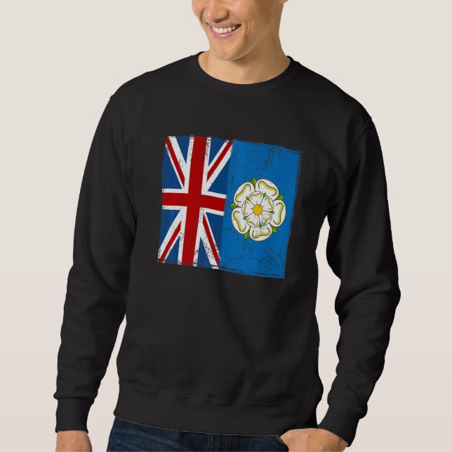 Yorkshire Roots & British Grown Idea With Rose Of  Sweatshirt (Front)