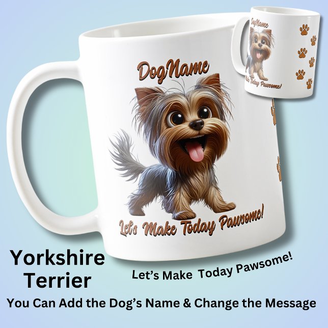 Yorkshire Terrier  - Add Dog's Name, Change Text Coffee Mug (Creator Uploaded)