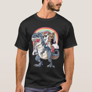 Yorkshire Terrier And Unicorn Ride T Rex Like Boss T-Shirt