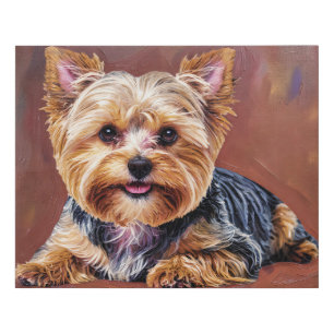 Yorkshire Terrier Artsy Trendy Cute W Faux Canvas Print